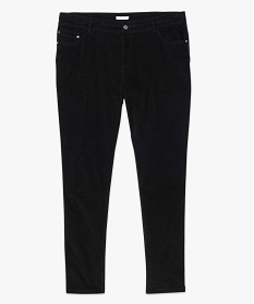 pantalon femme 5 poches coupe ajustee en velours noir7107201_4