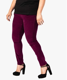 jegging femme en velours uni violet pantalons et jeans7107401_1