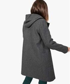 manteau femme duffle-coat a capuche et boutonnage asymetrique gris7109501_3