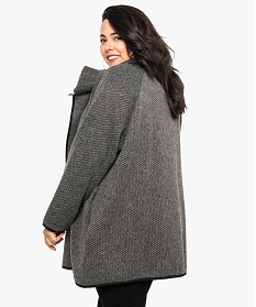 manteau femme facon cape en maille gris femme GEMO