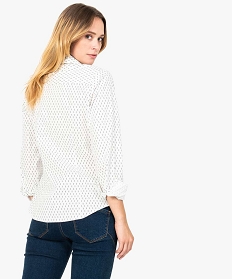 chemise cintree pour femme avec motifs blanc7112701_3