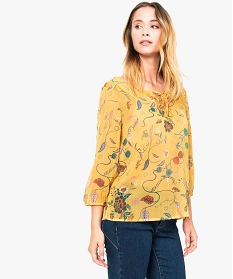 blouse imprimee transparente jaune7114301_1