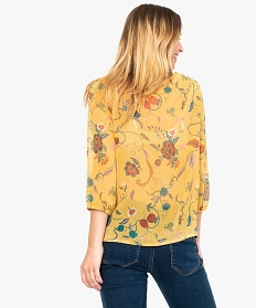 blouse imprimee transparente jaune7114301_3