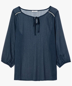 blouse transparente avec fils pailletes bleu7114601_4