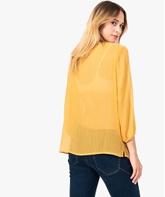 blouse transparente avec fils pailletes jaune blouses7114701_3