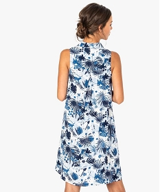 robe femme imprimee forme chemise sans manches bleu7119901_3