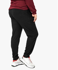 pantalon de jogging femme en jersey bouclette avec ceinture plate noir7120601_3