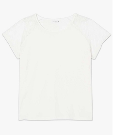 tee-shirt femme a manches raglan en dentelle blanc tee shirts tops et debardeurs7143701_4