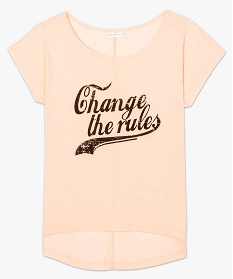 tee-shirt femme loose imprime a manches courtes chauve-souris rose7147301_4