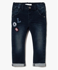pantalon slim style denim a empiecements - lulu castagnette bleu jeans7159301_1