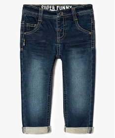 jean bebe garcon a revers en matiere confortable bleu jeans7159701_1