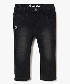 pantalon slim uni stretch a leger delavage noir jeans7160001_1