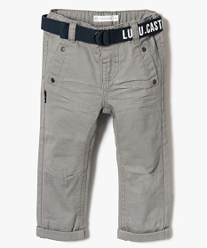 pantalon en toile avec ceinture - lulu castagnette gris7160601_1