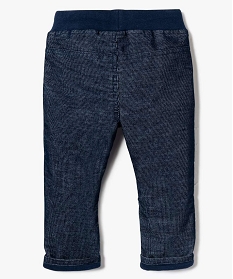 pantalon en velours cotele avec taille elastiquee bleu pantalons7161501_2