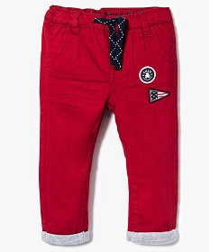 pantalon droit double jersey - lulu castagnette rouge pantalons7162401_1