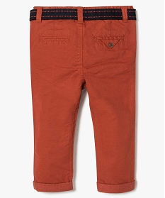 pantalon droit uni a ceinture fantaisie assortie orange pantalons7162601_2