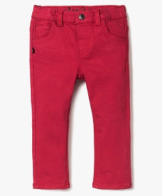 pantalon en toile bebe garcon en matiere stretch rouge7163101_1
