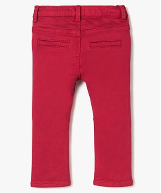pantalon en toile bebe garcon en matiere stretch rouge pantalons7163101_2