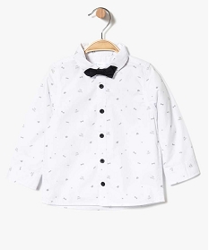 chemise bebe garcon a petits motifs chics et noeud papillon blanc7164001_1