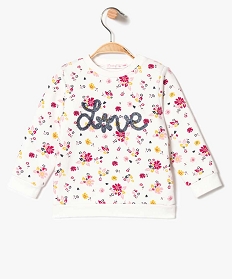 sweatshirt a manches longues imprime floral avec sequins multicolore sweats7176401_1