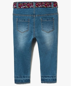jean slim avec broderies et ceinture fleuries gris jeans7177701_2