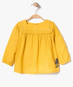 blouse a col carre avec fils metallises - lulu castagnette jaune7180301_1