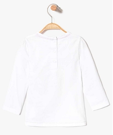 tee-shirt a manches longues motif ourson lulu castagnette blanc7186101_2