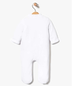 pyjama bebe en velours ouverture devant avec motif ourson blanc7188901_2