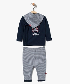 pyjama bebe garcon 2 pieces avec foulard assorti - lulu castagnette bleu7189801_1