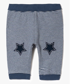 pantalon souple a rayures avec motifs etoiles bleu7192901_1