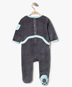 pyjama bebe garcon en velours motif dinosaure gris pyjamas velours7193501_2