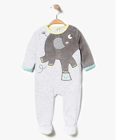 pyjama dors-bien en velours motif elephant de cirque gris7193601_1