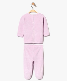 pyjama 2 pieces en velours motif chat violet7194801_2