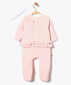 pyjama dors-bien a pois et volants a la taille avec bandeau pour les cheveux - lulu castagnette rose7195301_2
