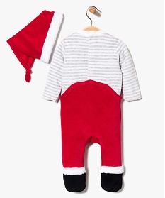 pyjama bebe garcon en velours esprit noel avec bonnet rouge7195501_2