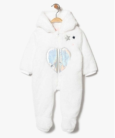 sur-pyjama bebe en maille peluche avec motifs pailletes blanc7196401_1