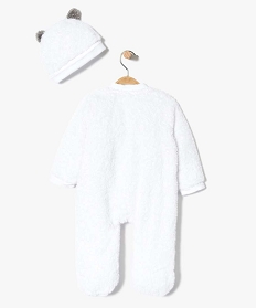 ensemble 2 pieces   pyjama dors bien et bonnet ourson blanc7196601_2