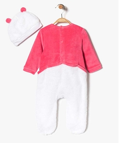 surpyjama en velours brode lapin bonnet rose7197001_2