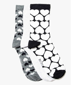 lot de 3 paires de chaussettes motif cœurs noir chaussettes7202701_1