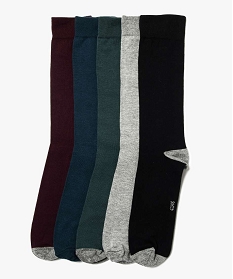 lot de 5 paires de chaussettes hautes bicolores multicolore7206201_1