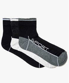 GEMO Chaussettes de sport tige basse homme (lot de 3) noir standard