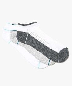 GEMO Chaussettes de sport courtes - Lot de 3 Blanc