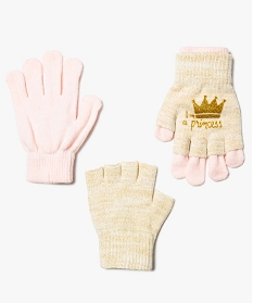 paire de gants deux en un avec mitaines im a princess blanc7213201_1