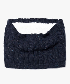 snood tricote avec torsades et doublure polaire bleu7223401_1
