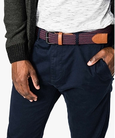 ceinture tressee pour homme avec details imitation cuir rouge7233201_1