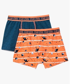 lot de 2 boxers en coton stretch avec motifs de lespace bleu pyjamas7250701_1