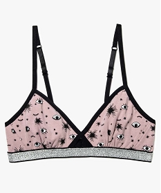 soutien-gorge triangle forme croisee rose7261701_1