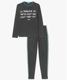 pyjama 2 pieces imprime humoristique gris7270501_4