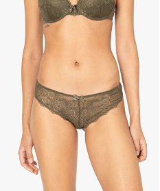 GEMO Culotte femme en dentelle et tulle (lot de 2) kaki clair