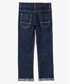 jean straight double motifs ecossais bleu jeans7296001_3